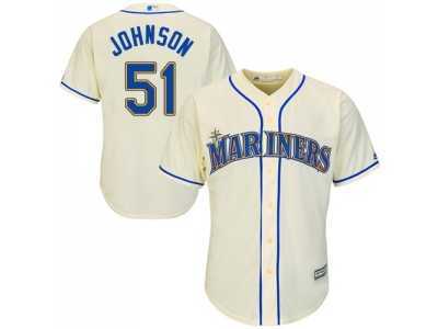 Youth Seattle Mariners #51 Randy Johnson Cream Cool Base Stitched MLB Jersey
