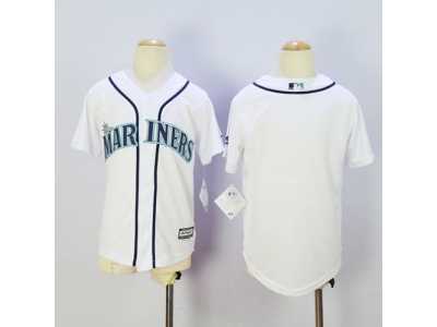 Youth Seattle Mariners Blank White Cool Base Stitched MLB Jersey
