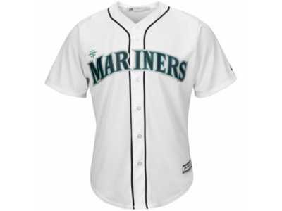 Youth Seattle Mariners Majestic Blank White Home Cool Base Jersey