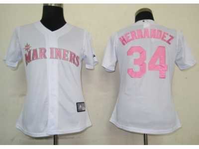 MLB Women Jerseys Seattle Mariners #34 Hernandez White