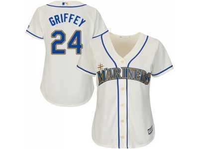 Women's Seattle Mariners #24 Ken Griffey Cream Alternate Stitched MLB Jersey
