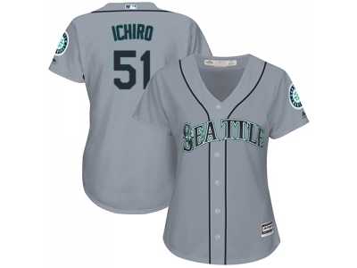 Women's Seattle Mariners #51 Ichiro Suzuki Grey Road Stitched MLB Jersey