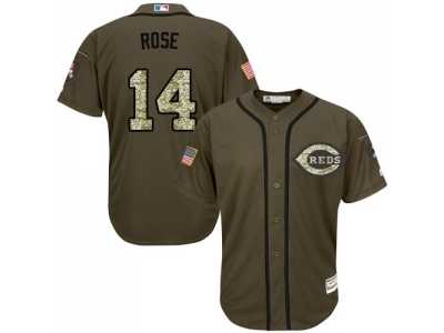 Cincinnati Reds #14 Pete Rose Green Salute to Service Stitched Baseball Jersey