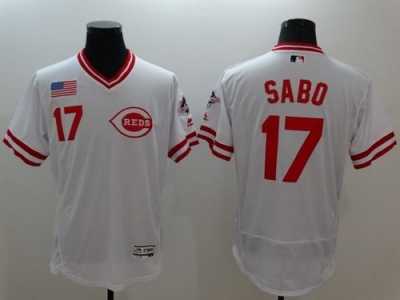 Cincinnati Reds #17 Chris Sabo White Flexbase Authentic Collection Cooperstown Stitched MLB Jersey