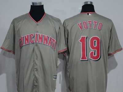 Cincinnati Reds #19 Joey Votto Grey New Cool Base Stitched MLB Jersey