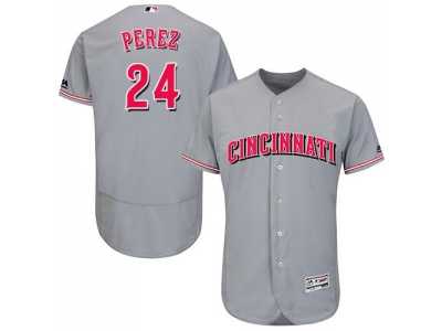 Cincinnati Reds #24 Tony Perez Grey Flexbase Authentic Collection Stitched MLB Jersey