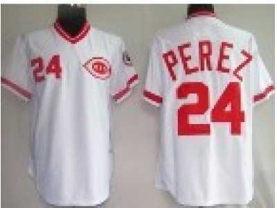 Cincinnati Reds #24 Tony Perez Throwback white