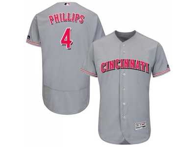 Cincinnati Reds #4 Brandon Phillips Grey Flexbase Authentic Collection Stitched MLB Jersey