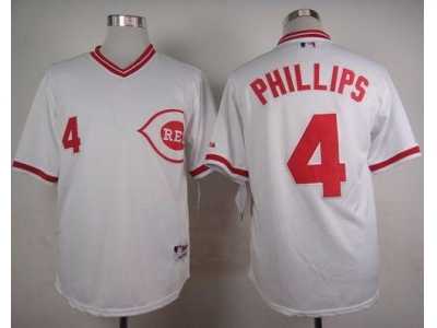MLB Cincinnati Reds #4 Brandon Phillips White 1990 Turn Back The Clock Stitched Baseball jerseys