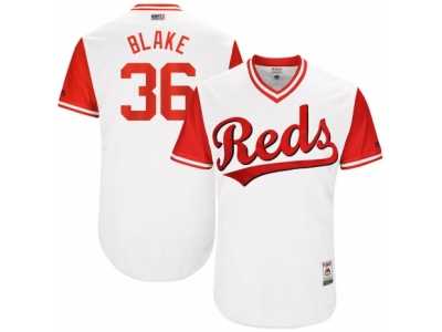Men's 2017 Little League World Series Reds #36 Blake Wood Blake White Jersey
