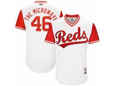 Men's 2017 Little League World Series Reds #46 Tim Adleman The Microwave White Jersey