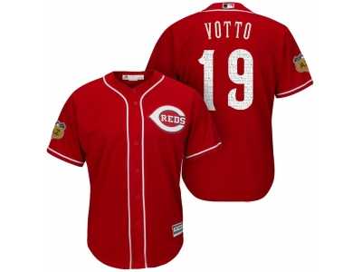 Men's Cincinnati Reds #19 Joey Votto 2017 Spring Training Cool Base Stitched MLB Jersey