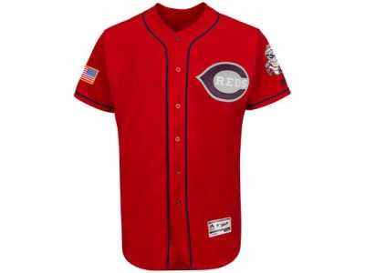Men's Cincinnati Reds Blank Scarlet Stitched 2016 Fashion Stars & Stripes Flex Base Baseball Jersey