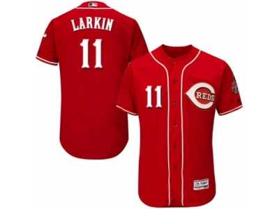 Men's Majestic Cincinnati Reds #11 Barry Larkin Red Flexbase Authentic Collection MLB Jersey