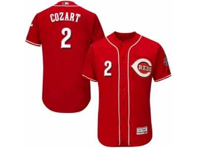Men's Majestic Cincinnati Reds #2 Zack Cozart Red Flexbase Authentic Collection MLB Jersey
