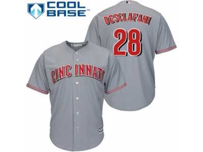 Men's Majestic Cincinnati Reds #28 Anthony DeSclafani Replica Grey Road Cool Base MLB Jersey
