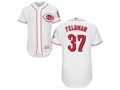 Men\'s Majestic Cincinnati Reds #37 Scott Feldman White Flexbase Authentic Collection MLB Jersey
