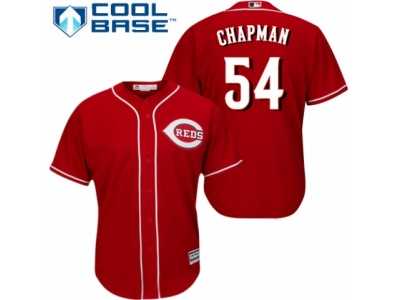 Men's Majestic Cincinnati Reds #54 Aroldis Chapman Replica Red Alternate Cool Base MLB Jersey