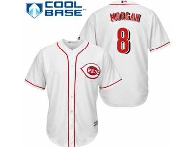 Men's Majestic Cincinnati Reds #8 Joe Morgan Authentic White Home Cool Base MLB Jersey