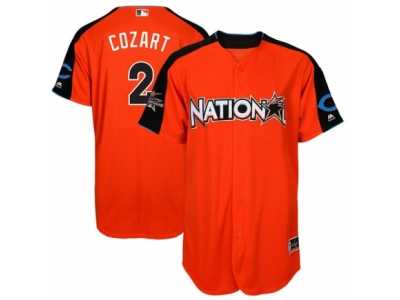 Youth Majestic Cincinnati Reds #2 Zack Cozart Replica Orange National League 2017 MLB All-Star MLB Jersey