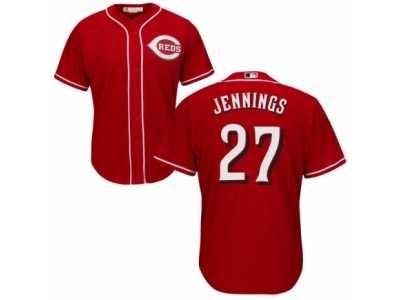 Youth Majestic Cincinnati Reds #27 Desmond Jennings Authentic Red Alternate Cool Base MLB Jersey