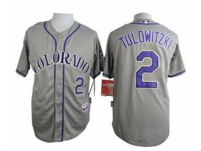 Colorado Rockies #2 Troy Tulowitzki Grey Cool Base Stitched Baseball Jersey