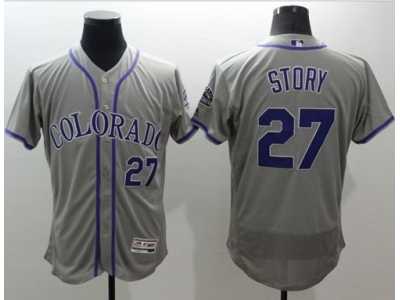 Colorado Rockies #27 Trevor Story Grey Flexbase Authentic Collection Stitched Baseball Jersey
