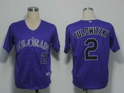 MLB Colorado Rockies #2 Tulowitzki Purple[Cool Base]