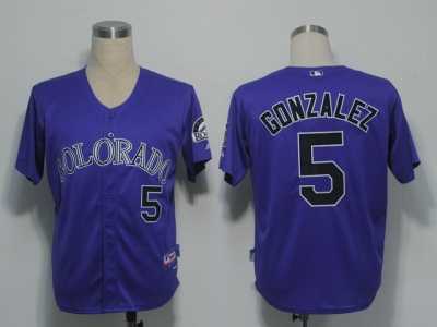 MLB Colorado Rockies #5 Gonzalez Purple[Cool Base]