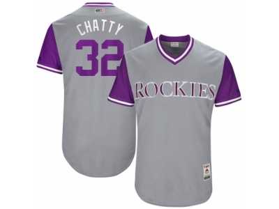 Men's 2017 Little League World Series Rockies #32 Tyler Chatwood Chatty Gray Jersey