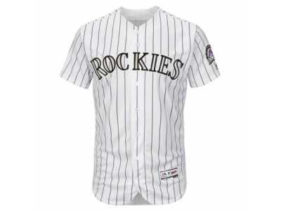 Men's Colorado Rockies Majestic Blank White Flexbase Authentic Collection Team Jersey