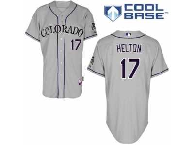 Men's Majestic Colorado Rockies #17 Todd Helton Replica Grey Road Cool Base MLB Jersey