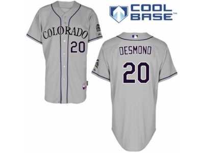 Men's Majestic Colorado Rockies #20 Ian Desmond Replica Grey Road Cool Base MLB Jersey