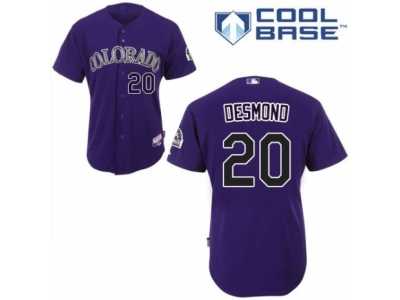 Men's Majestic Colorado Rockies #20 Ian Desmond Replica Purple Alternate 1 Cool Base MLB Jersey