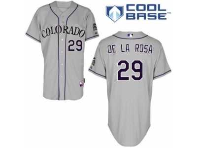 Men\'s Majestic Colorado Rockies #29 Jorge De La Rosa Replica Grey Road Cool Base MLB Jersey