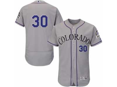 Men's Majestic Colorado Rockies #30 Jason Motte Grey Flexbase Authentic Collection MLB Jersey
