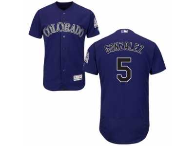 Men's Majestic Colorado Rockies #5 Carlos Gonzalez Purple Flexbase Authentic Collection MLB Jersey