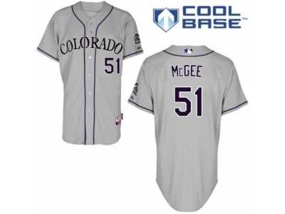 Men's Majestic Colorado Rockies #51 Jake McGee Authentic Grey Road Cool Base MLB Jersey