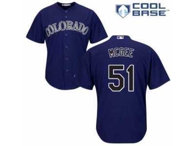 Men's Majestic Colorado Rockies #51 Jake McGee Authentic Purple Alternate 1 Cool Base MLB Jersey