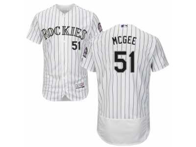 Men's Majestic Colorado Rockies #51 Jake McGee White Flexbase Authentic Collection MLB Jersey
