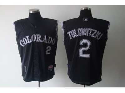 mlb colorado rockies #2 tulowitzki black[cool base vest style]