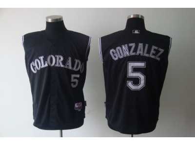 mlb colorado rockies #5 gonzalez black[cool base vest style]