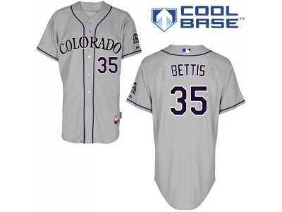 Women's Colorado Rockies #35 Chad Bettis Grey Road Stitched MLB Jersey
