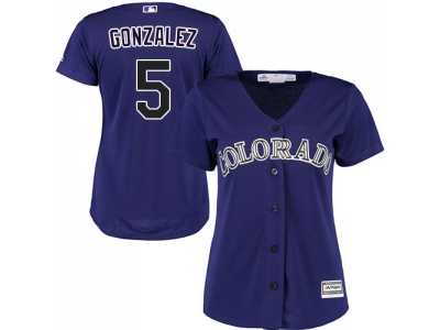 Women's Colorado Rockies #5 Carlos Gonzalez Purple Alternate Stitched MLB Jersey