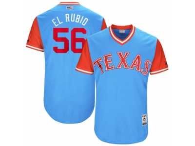 Men's 2017 Little League World Series Rangers #56 Austin Bibens-Dirkx El Rubio Light Blue Jersey