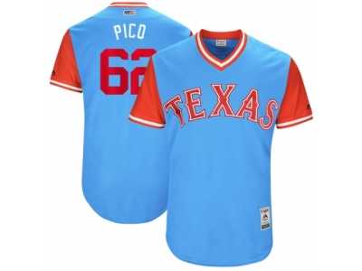 Men's 2017 Little League World Series Rangers #62 Jose Leclerc Pico Light Blue Jersey
