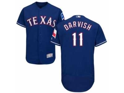 Men's Majestic Texas Rangers #11 Yu Darvish Royal Blue Flexbase Authentic Collection MLB Jersey