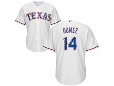 Men's Majestic Texas Rangers #14 Carlos Gomez Replica White Home Cool Base MLB Jersey