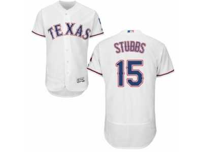 Men's Majestic Texas Rangers #15 Drew Stubbs White Flexbase Authentic Collection MLB Jersey