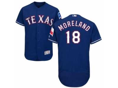 Men's Majestic Texas Rangers #18 Mitch Moreland Royal Blue Flexbase Authentic Collection MLB Jersey